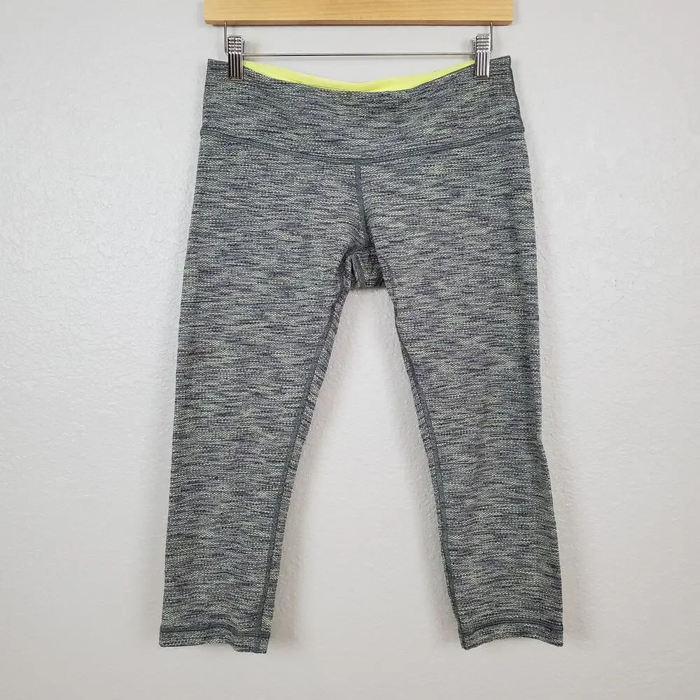 Lululemon Crop Leggings Womens Size‎ 8 Capri Heathered Gray 20